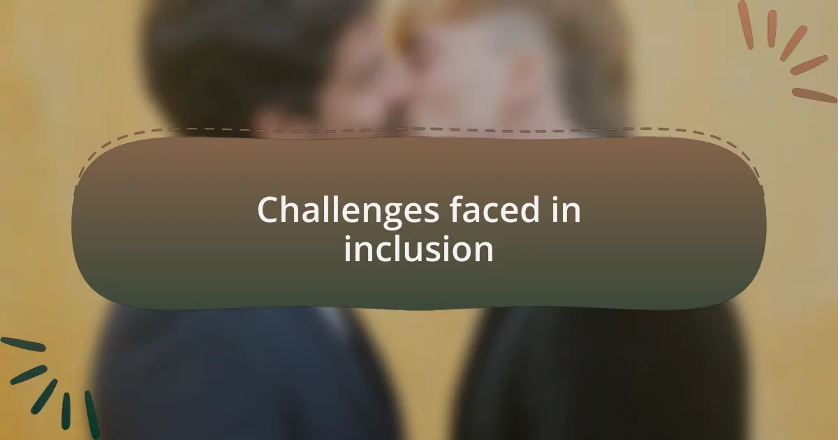 Challenges faced in inclusion