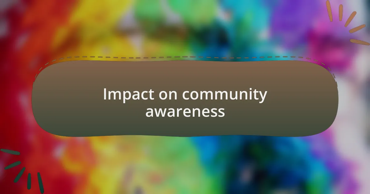 Impact on community awareness