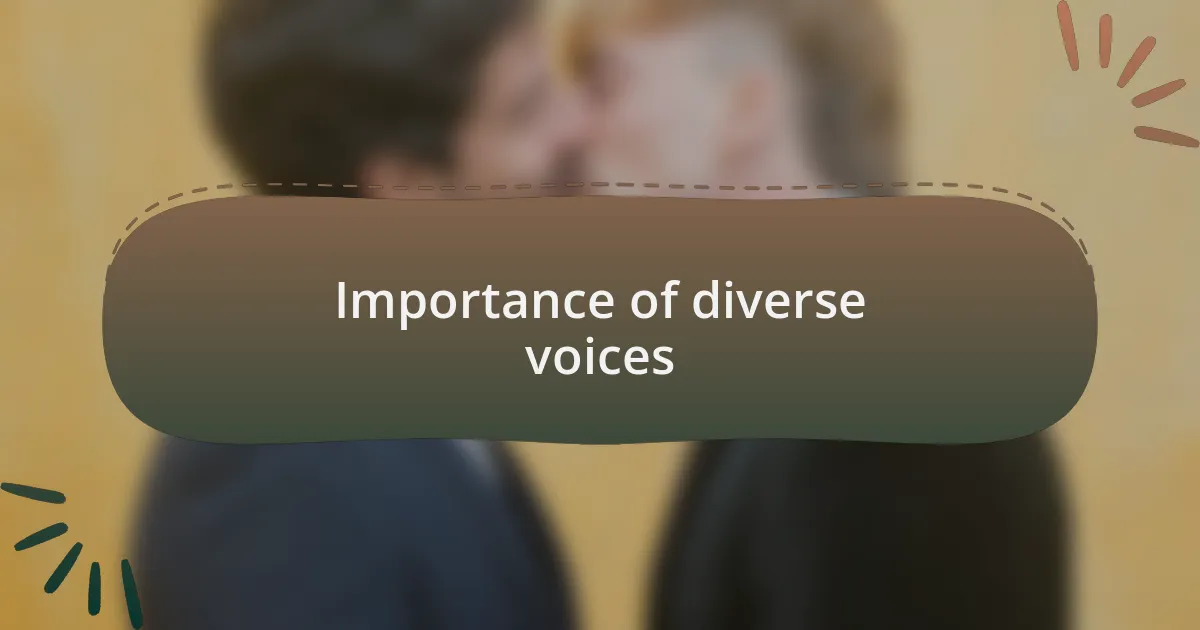 Importance of diverse voices