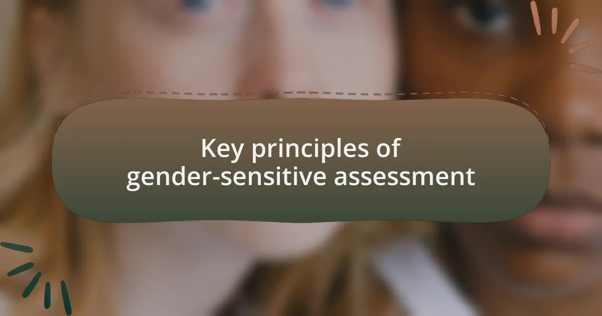 Key principles of gender-sensitive assessment